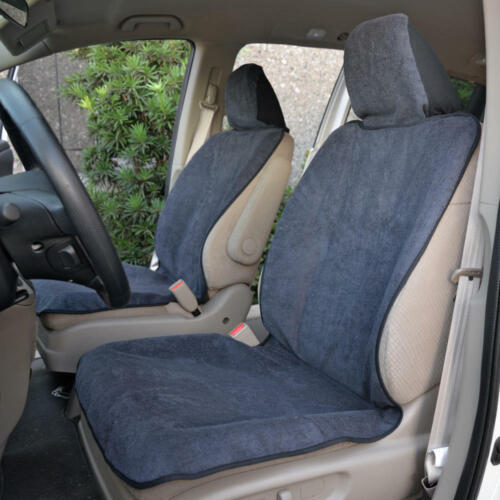 Yoga Towel Car Seat Covers Absorbs Sweat and Moisture for Workout - Gray/ Black - Picture 2 of 10
