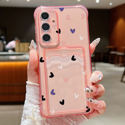 For Samsung Galaxy A16 A05 A05S A06 A55 S24 FE Heart Card Slot Wallet Case Cover - Picture 13 of 15
