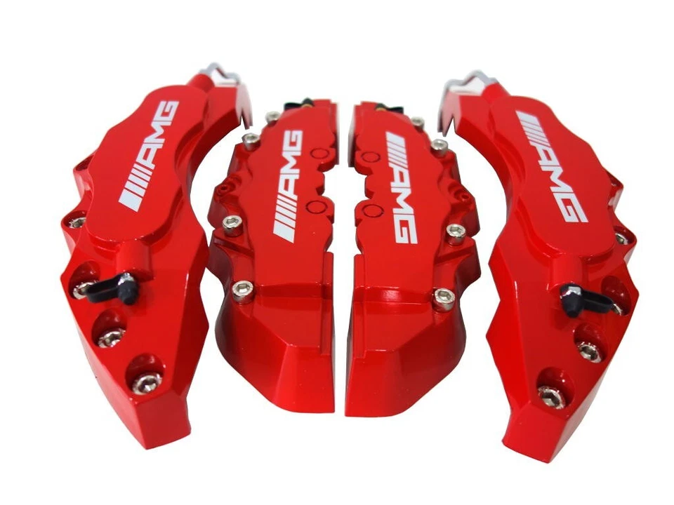 HIGH QUALITY BIG & MEDIUM RED CAR BRAKE CALIPER COVER AMG LOGO FIT MERCEDES-BENZ - Image 4 of 4