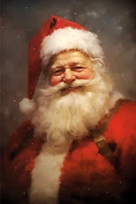 SANTA CLAUS CHRISTMAS HOLIDAY STRETCHED CANVAS PRINT WALL ART READY TO HANG CA3