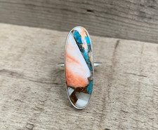 Oyster Copper Turquoise Gemstone 925 Sterling Silver Handmade Ring All Size SR19