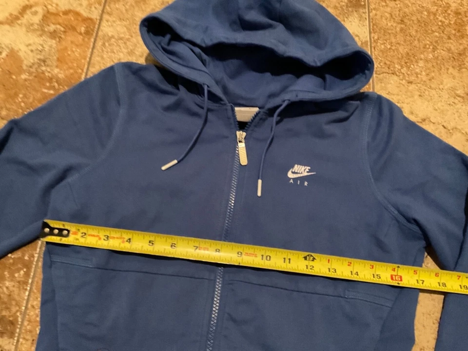 VINTAGE NIKE AIR HOODIE ( WOMENS SMALL ) ZIP-UP EMBROIDERED BLUE PREOWNED - Image 2 of 4