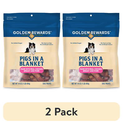 (2 Pack)  Air- Dried Jerky Treats Pigs in a Blanket for Dogs, 16 Oz