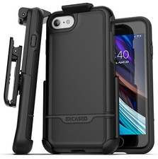 iPhone SE Belt Clip Holster Case Protective Full Body Cover w Holder Black 