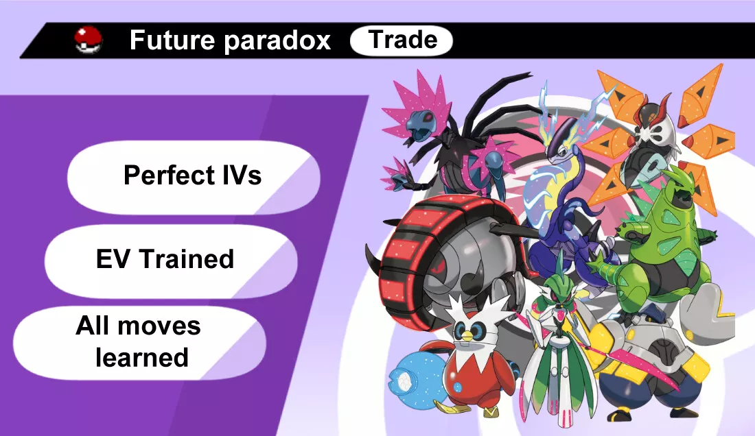 Pokemon Scarlet and Violet ✨Shiny 6IV Paradox Pokemon (ALL SCARLET  EXCLUSIVES)✨