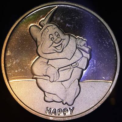 1987 Disney Snow White 50th HAPPY Rarities Mint 1oz 999 FINE