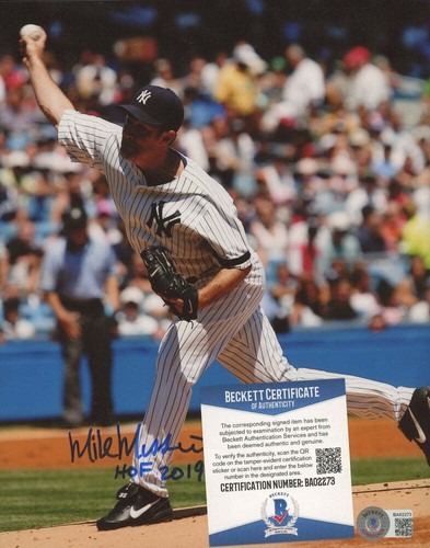 Mike Mussina Signed (Beckett COA) Yankees 8x10 Photo Inscribed "HOF 2019" - Picture 2 of 2