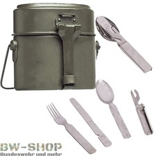ORIGINAL BUNDESWEHR SET KOCHGESCHIRR 3-TLG. + ESSBESTECK 4-TLG. BW ESSGESCHIRR
