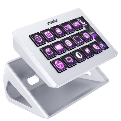 Stream Controller Stream Control Deck with 15 LCD Macro Keys Customizable for...