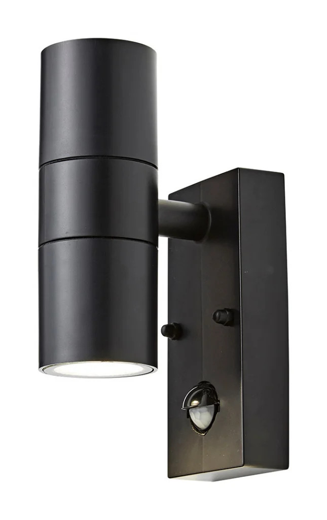 Outdoor Light Black Neso Double Spot IP44 PIR Motion Sensor Coast CZ-31744-BLK