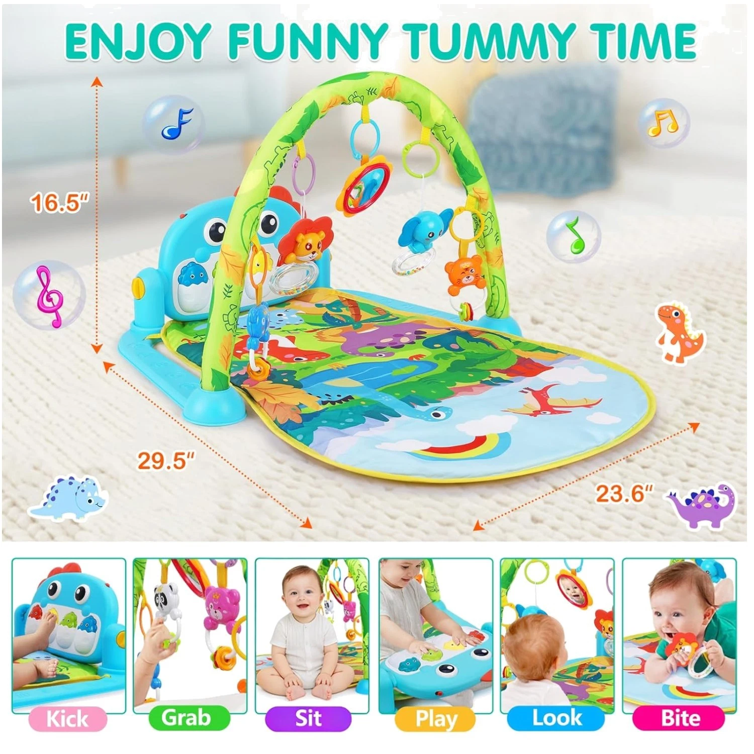 Newborn Baby Gym Activity Center - Dinosaur Theme