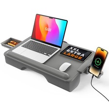 SAIJI Lap Desk with Cushion, Portable Laptop Table with Drawer Phone Holder