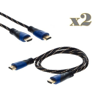 2-Pack  6FT 4K HDMI 2.0 Premium Braided Cable ARC 60Hz 2160p 3D PC HDTV Monitor