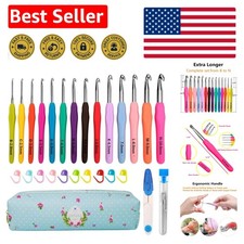 Comfortable Crochet Hook Set with 14 Sizes 2mm-10mm   Perfect for All Crafters