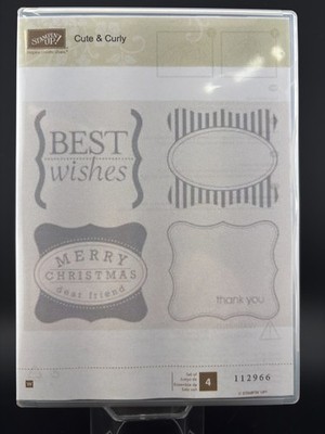 Stampin  Up! Cute & Curly 112966 Mounted Rubber Stamp Words