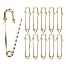 20pcs Safety Pins 70mm Electroplated Large Safety Pin for Clothes, Gold