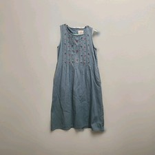 Northern Treasures Vintage 90s Floral Denim Dress With Pockets XS