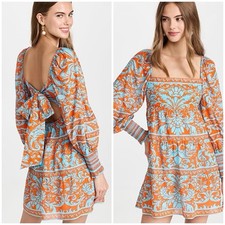 Alice + Olivia Rowen Tiered Square Neck Babydoll Mini Dress Size XS