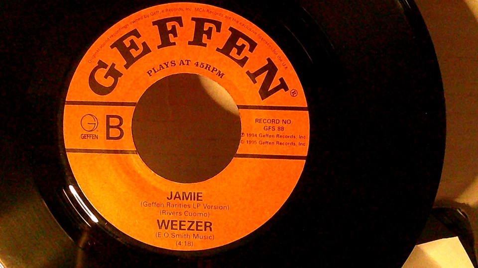 Weezer,Geffen,"Buddy Holly",UK,7" 45,1995,classic punk/pop single hit, Mint - Image 2 of 2