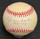 WARREN SPAHN Signed Official Baseball-HALL OF FAME-MILWAUKEE BRAVES-JSA