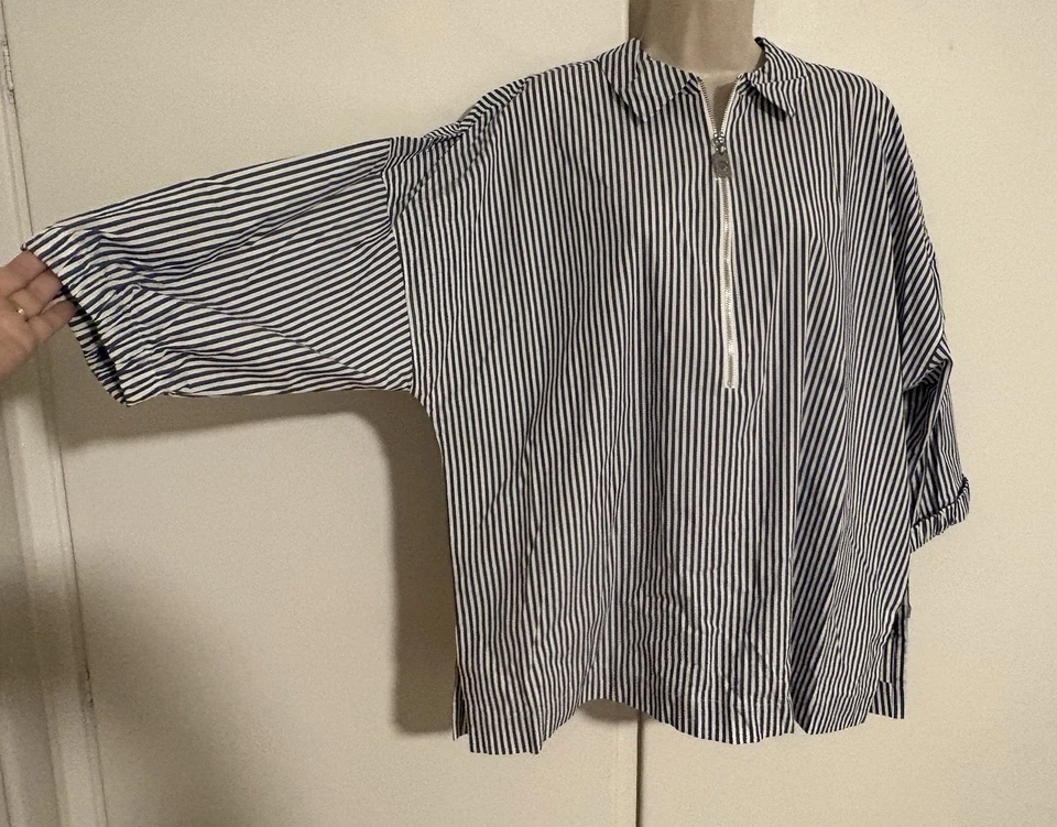 Nuevo sin etiquetas Top a rayas azul y blanco talla XL para mujer defecto fijable de Michael Kors Foto 4 de 4