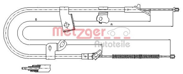 Metzger Autoteile Bremsseil Seilzug Feststellbremse 17.1075 FüR Toyota Yaris-image
