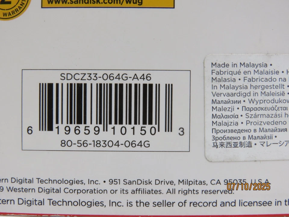 SANDISK 64GB CRUZER FIT USB FLASH DRIVE [MZ12] - Image 3 of 3
