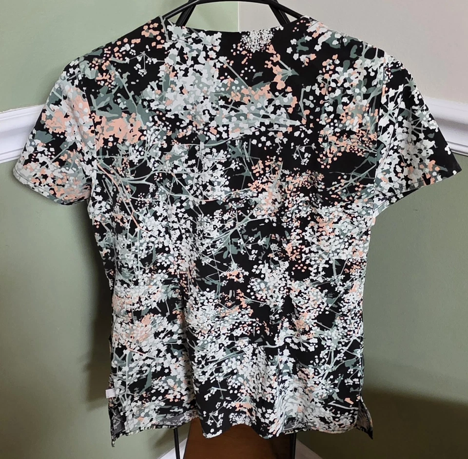 Women's Healing Hands Small V Neck Scrub Top - Image 3 of 3