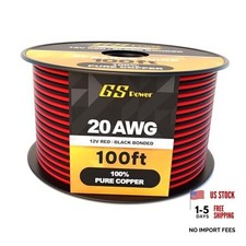 20 Gauge Wire 100ft Oxygen Free, OFC Pure Copper Electrical 12v 20 AWG-100 ft