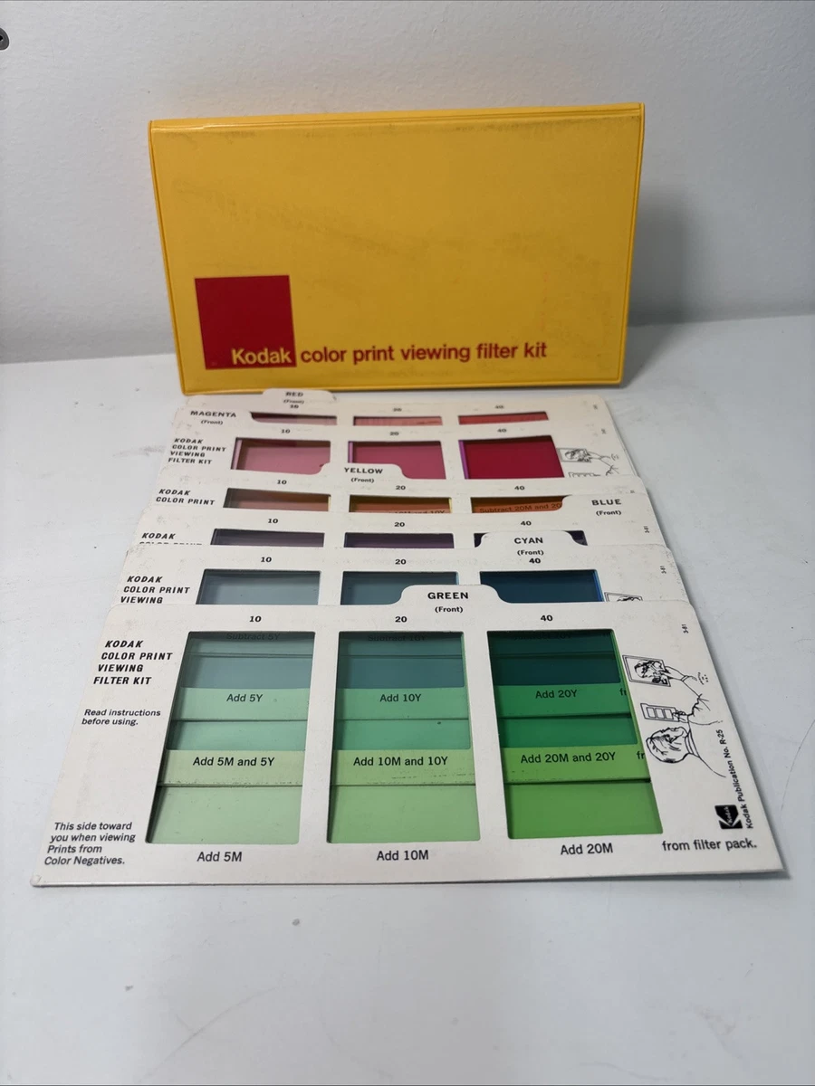 Kodak Color Print Viewing Filter Kit R-25 6 Color Panels Excellent