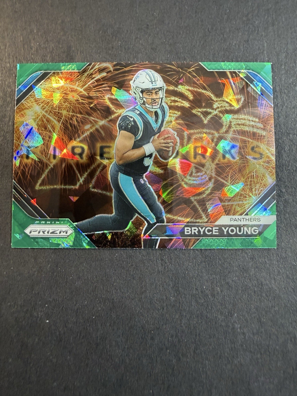 2023 Panini Prizm #F-6 Bryce Young Fireworks Prizms Green Ice Prizm