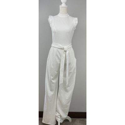 NWT Moa Moa High Neck Flutter Sleeve Clean Simple Jumpsuit Ivory Size Size XS