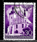 HICK GIRL-USED  POLAND  OCCUPATION  STAMPS  SC#N64  CHURCH AT LUBLIN      X4424 — photo 1
