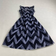 Prada Sleeveless Long Dress Gingham Check Paint Black Blue Size38 M/L 32783