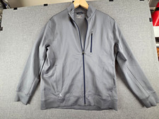 UNTUCKit Benotto Men's M Gray/Blue Full Zip Track Jacket Stand Collar Pockets