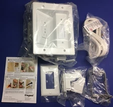 Legrand HT2202-WH-V1 In-Wall Flat Screen TV Power & Cable Concealment Kit White