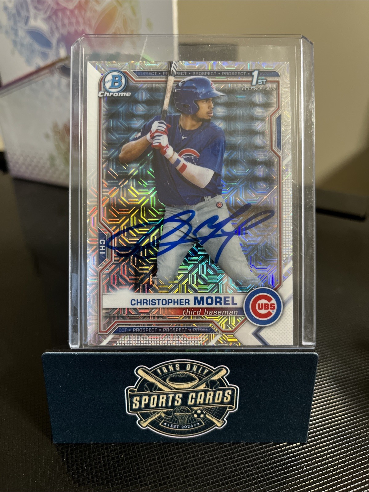 2021 1st Bowman Chrome Christopher Morel Rookie On Card Auto MINT! Cubs Rays!