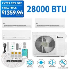 28000 BTU Tri Zone Wifi Mini Split Air Conditioner & Heat Pump ( 3 x 12000 BTU)
