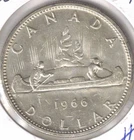 1966 Canadian Silver Uncirculated QEII & Voyager One Dollar Coin! #1