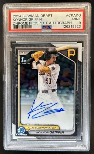 2024 Bowman Draft Konnor Griffin Chrome Auto 1st Prospect #CPA-KG Pirates PSA 9