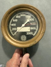 Vintage Steam Gauge - U.S. Gauge Co. N.Y. AD-8316 Brass 4-1/2" Steampunk