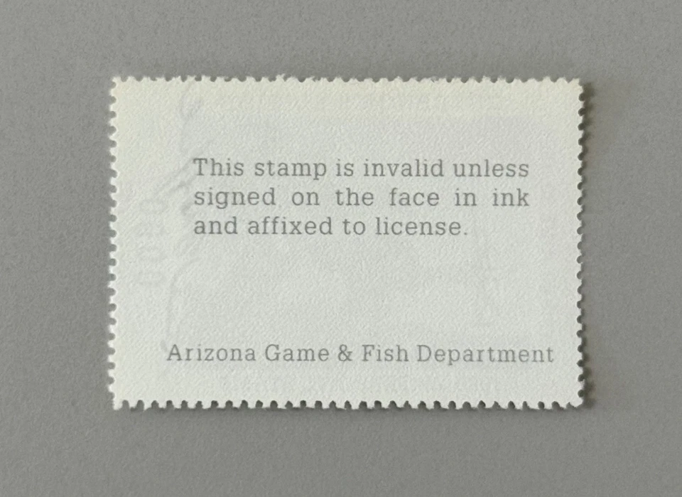 1989 Arizona State Duck Stamp - Governor and Artist Hand Signed - Image 2 of 2