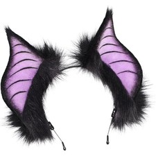 Cute Handmade Faux Fur Bat Ears Headband Halloween Christmas Cosplay Party Costu