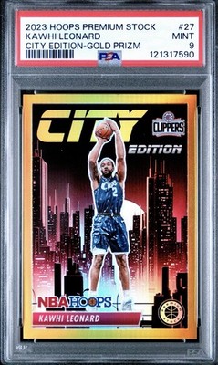 2023-24 Panini Premium Stock - City Edition Kawhi Leonard #27 Gold 02/10 MINT 9