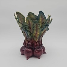 Jarrón vegetal mayólica cielo azul rábano maceta de cerámica MCM *Chip*
