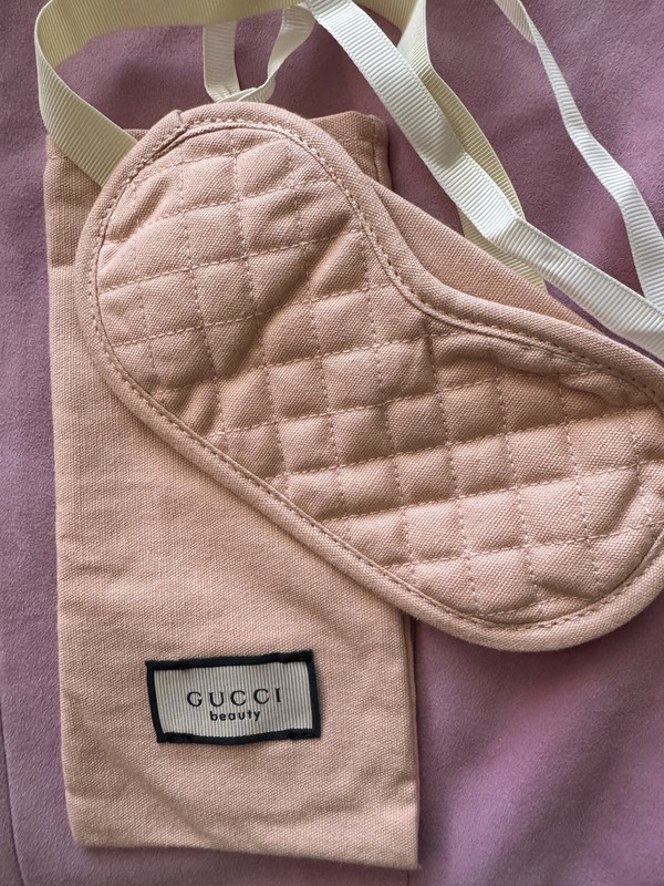 GUCCI Peach / Blush Quilted Sleep Eye Mask 
