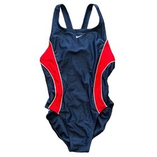 Vintage Y2k Womens Nike One Piece Navy Blue Racerback Athletic Swimsuit 34/WM8