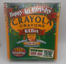 Crayola Crayons 40th Birthday Limited Edition 1958 Box 64 Colors SEALED 1998
