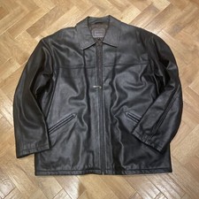 Guise John Lewis Jacket Coat Mens  Dark Brown Real Leather Size XL