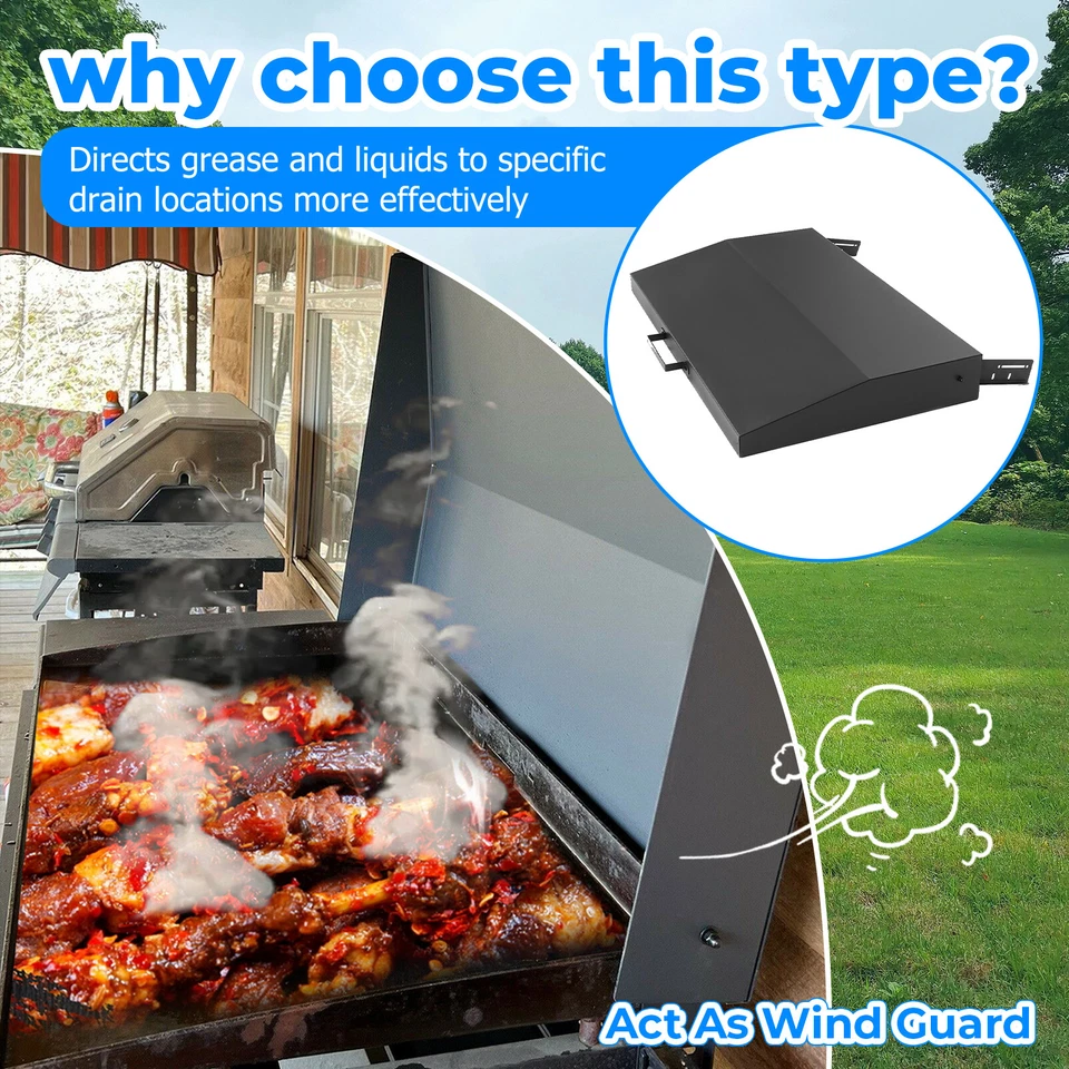 Tampa articulada para chapa Blackstone 36 polegadas com coleção de graxa traseira - Preto - Imagem 3 de 4